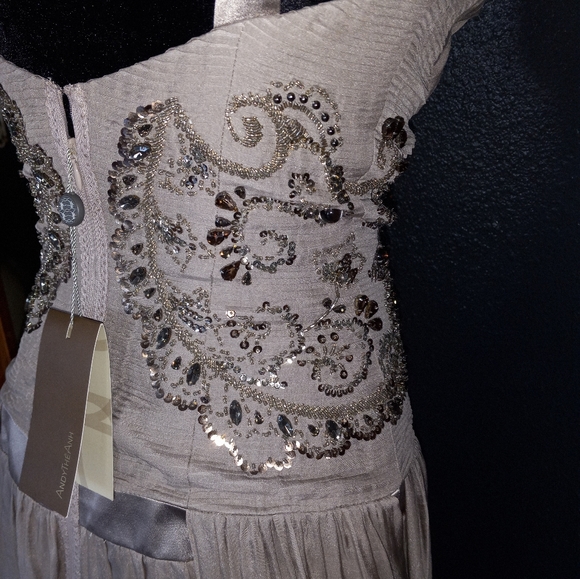 Andy the Anh Designer prom dress. Size 2  . Brand new with tags. Taupe color. - Picture 4 of 9